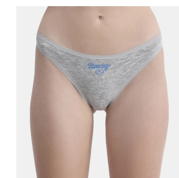 NO BOUNDARIES MID RISE THONG 7 PAIR DAYS OF THE WEEK PANTY SET - Picture 4 of 12